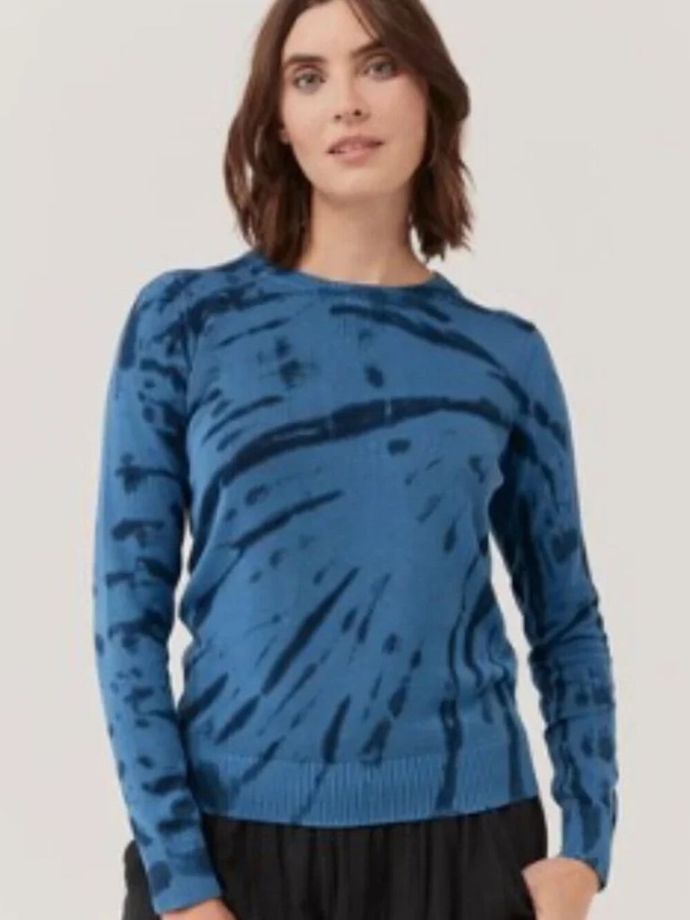 Pact Organic Cotton Blue Tie-Dye Crewneck Sweater Size M